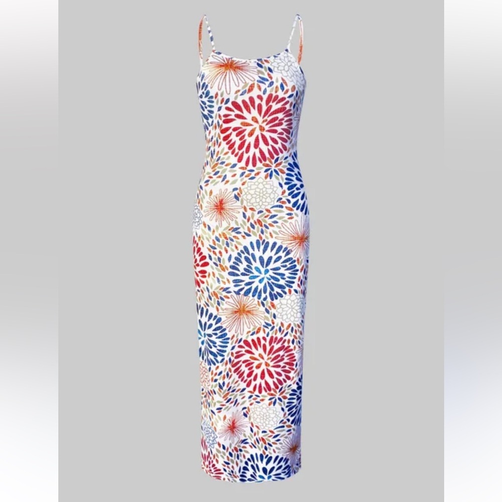 Floral Patterned Midi Dress